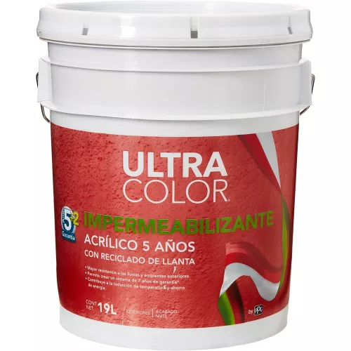 Impermeabilizante Ultracolor 5 Años 19Lt Blanco Ecologico - ULTRACOLOR