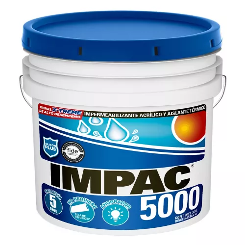 Impermeabilizante Acrilico Fibratado 5 Años blanco Impac5000 - Impac