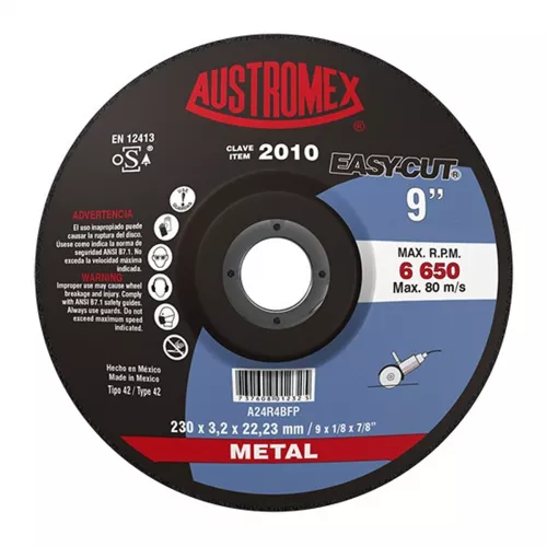 Disco T-27 9X1/8X7/8 Corte Metal Austromex 2010 - AUSTROMEX
