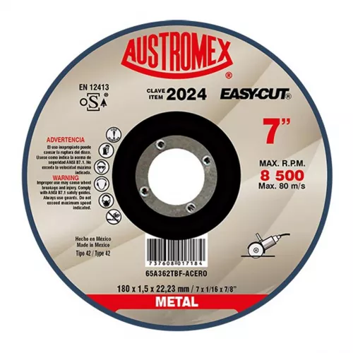 Disco Corte Metal 7X1/16X7/8 42 Super Preciso Austromex 2024 - AUSTROMEX