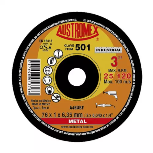 Disco Corte Metal 3X0.040X1/4 Austromex 501