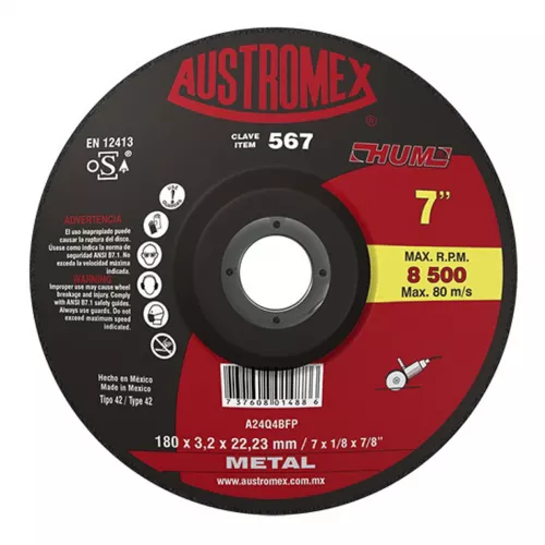 Disco T-27 7X1/8X7/8 Corte Metal Austromex 567 - AUSTROMEX