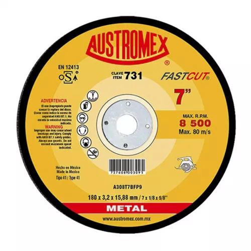 Disco Corte Metal 7X1/8X5/8 Fastcut Austromex 731 - AUSTROMEX