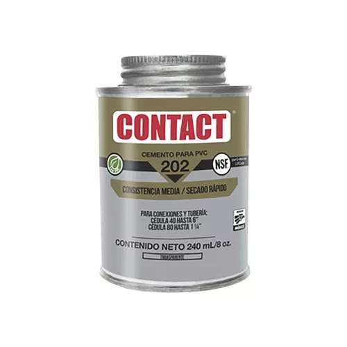 Cemento Pvc 240Ml 8Oz Transparente Etiquet Contact Z-20202 - CONTACT