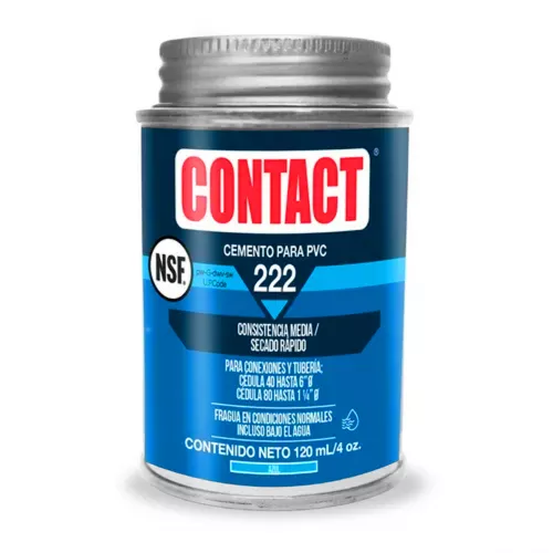 Cemento Pvc 120Ml 4Oz Azul Secado Rapido E Contact Z-22201 - CONTACT