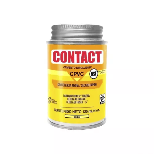 Cemento Cpvc Amarillo 120Ml 4Oz Etiqueta N Contact Z-22701 - CONTACT