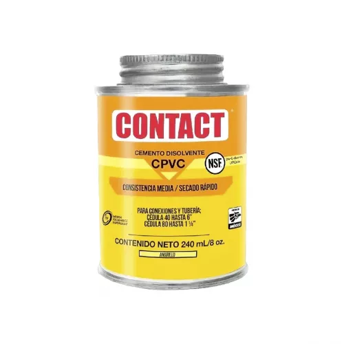 Cemento Cpvc Amarillo 240Ml 8Oz Etiqueta N Contact Z-22702 - CONTACT