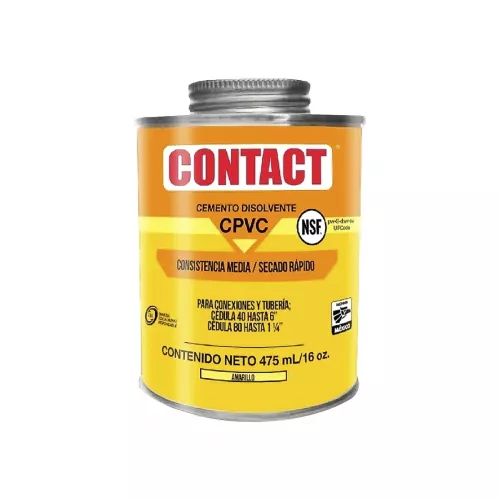 Cemento Cpvc Amarillo 475Ml 16Oz Etiqueta Contact Z-22703 - CONTACT